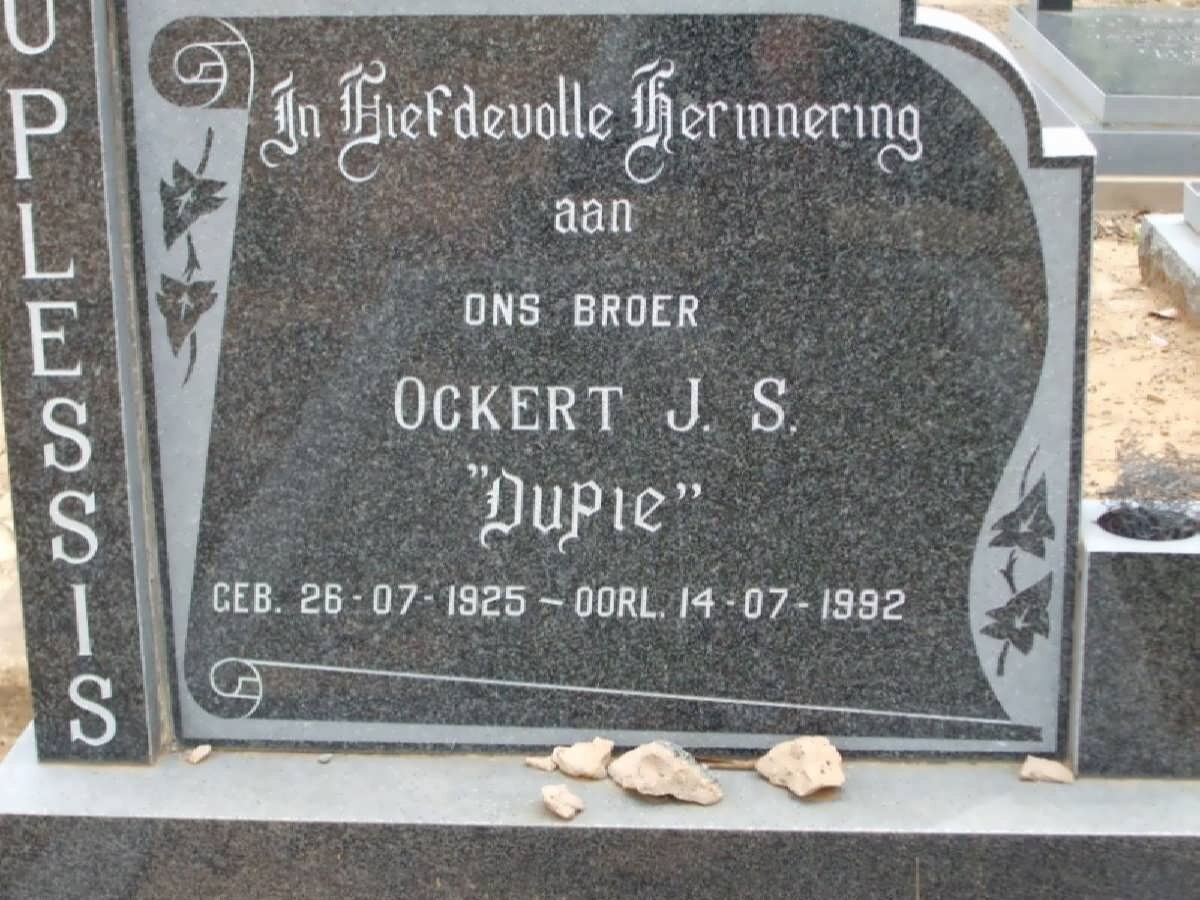 PLESSIS Okkert J.S., du 1925-1992