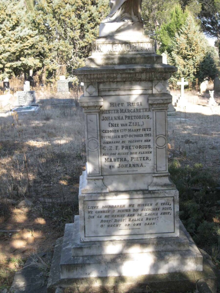 PRETORIUS Hester Margaretha Johanna nee VAN ZIJL 1872-1912