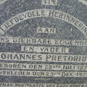 PRETORIUS Johannes 1873-1925
