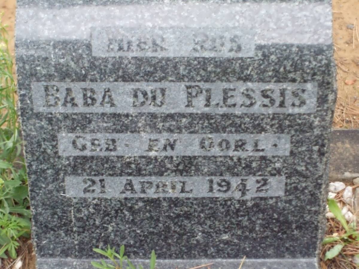 PLESSIS Baba, du 1942-1942