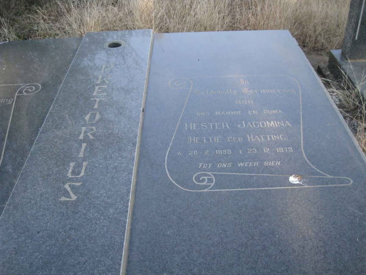 PRETORIUS Hester Jacomina nee HATTINGH 1898-1979