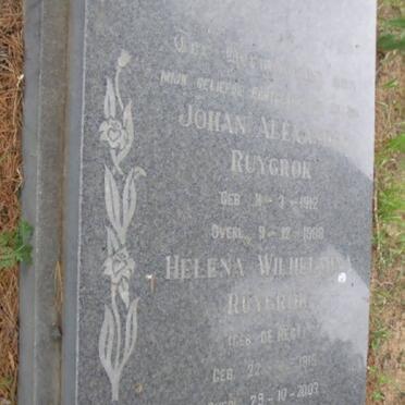 RUYGROK Johan Alexander 1912-1988 &amp; Helena Wilhelmina DE REGT 1915-2003
