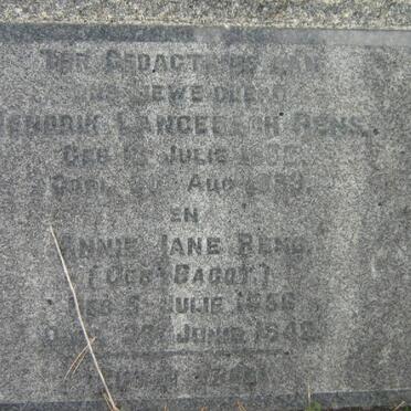 RENS Hendrik Lancebach 1853-1938 &amp; Annie Jane BAGOT 1856-1949