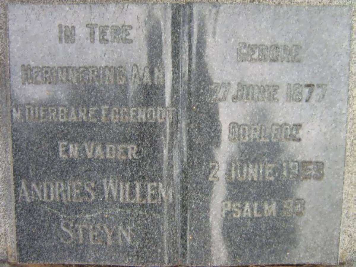 STEYN Andries Willem 1877-1959