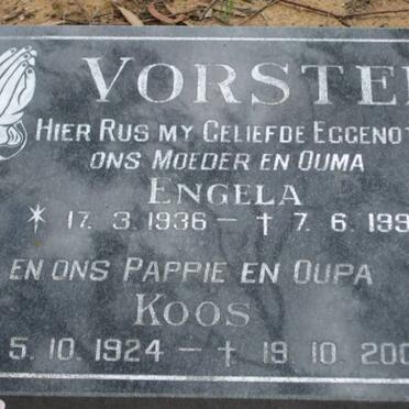 VORSTER Koos 1924-2001 &amp; Engela 1936-1996
