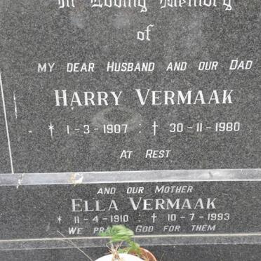 VERMAAK Harry 1907-1980 &amp; Elna 1910-1993