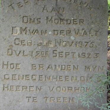 WALT D.M., van der 1875-1923