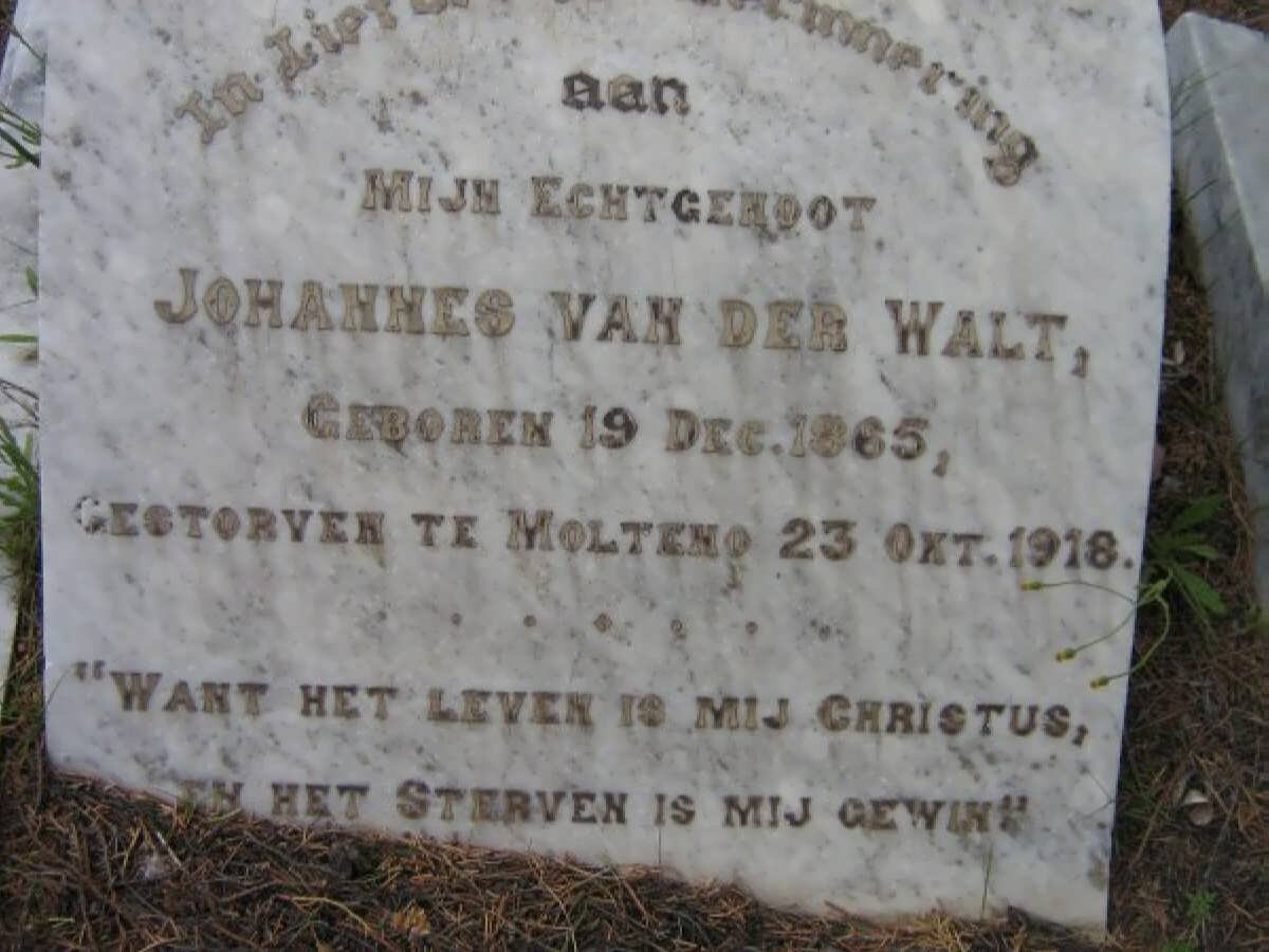 WALT Johannes, van der 1865-1918