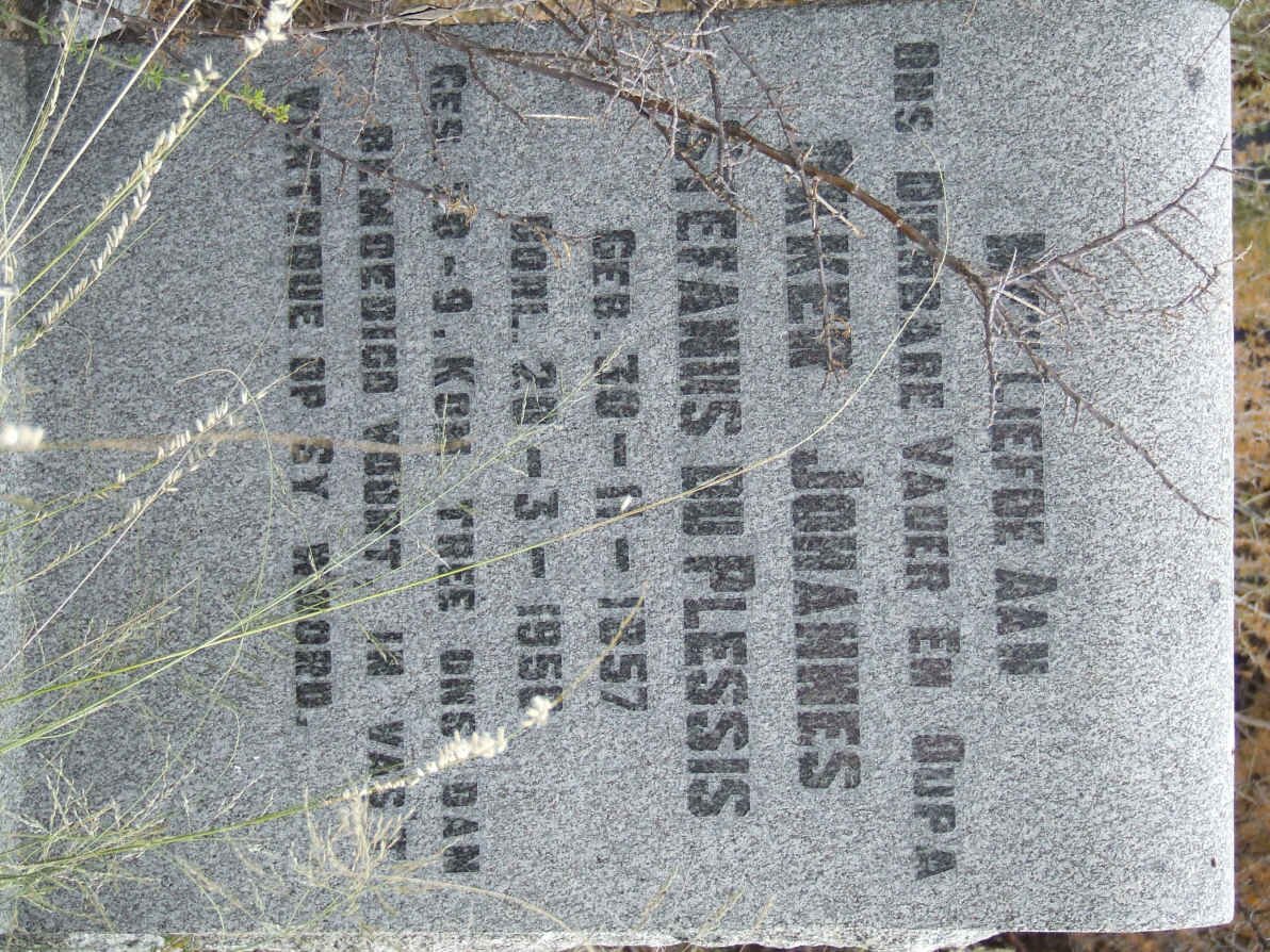 PLESSIS Okker Johannes Stefanus, du 1857-195?