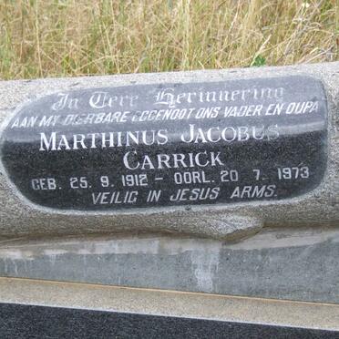 CARRICK Marthinus Jacobus 1912-1973 &amp; Salomina Jacoba GERMISHUIZEN 1918-1999 