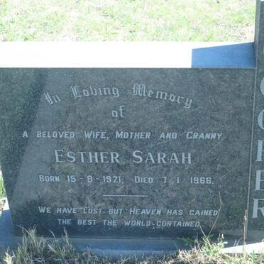 COOPER Esther Sarah 1921-1966