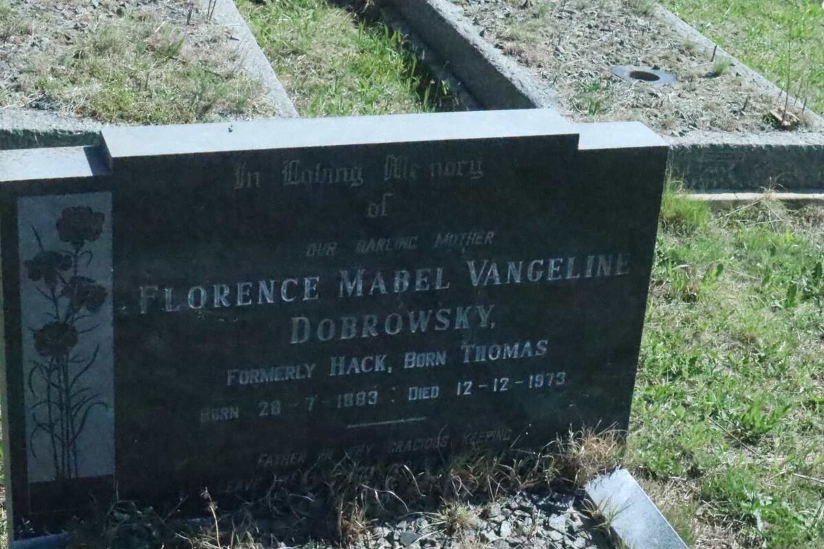 DOBROWSKY Florence Mabel Vangeline formerly HACK nee THOMAS 1883-1973