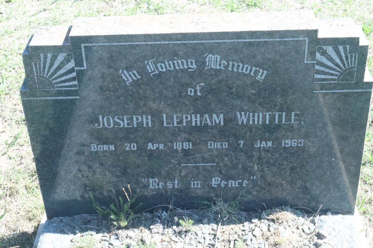 WHITTLE Joseph Lepham 1881-1963