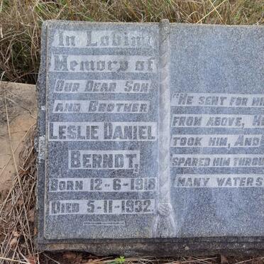 BERNDT Leslie Daniel 1918-1932