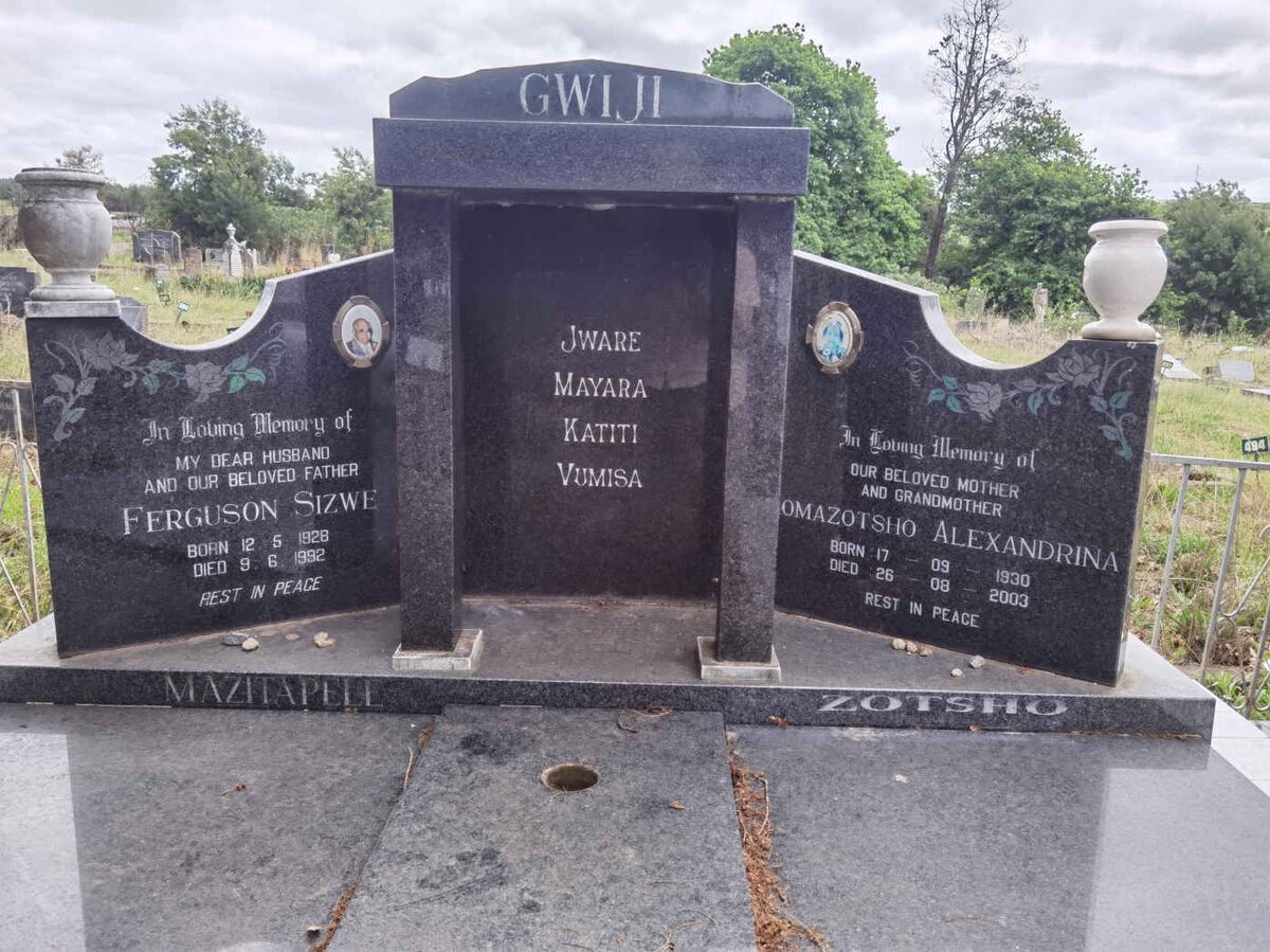 GWIJI Ferguson Sizwe 1928-1992 &amp; ?omazotsho Alexandrina 1930-2003