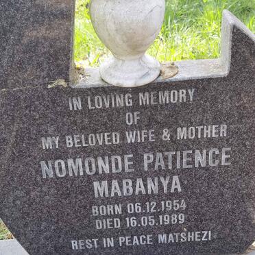 MABANYA Nomonde Patience 1954-1989