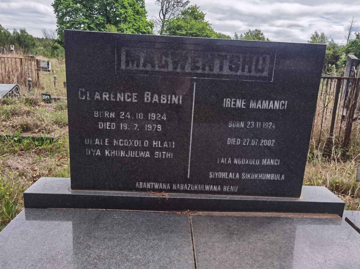 MAGWENTSHU Clarence Babini 1924-1979 &amp; Irene Mamanci 1924-2002