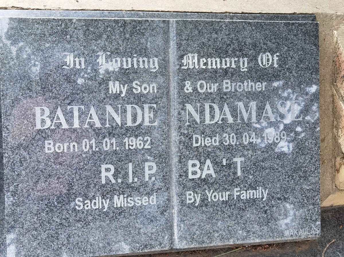NDAMASE Batande 1962-1989