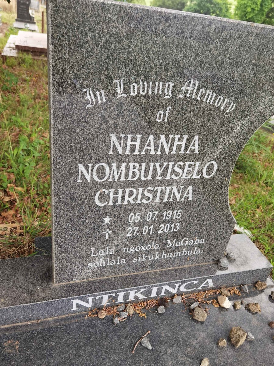 NTIKINCA Nhanha Nombuyiselo Christina 1915-2013