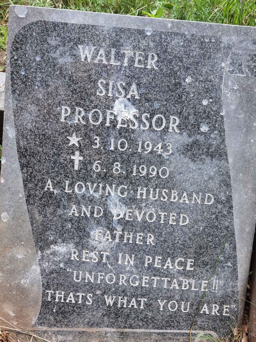 PROFESSOR Walter Sisa 1943-1990