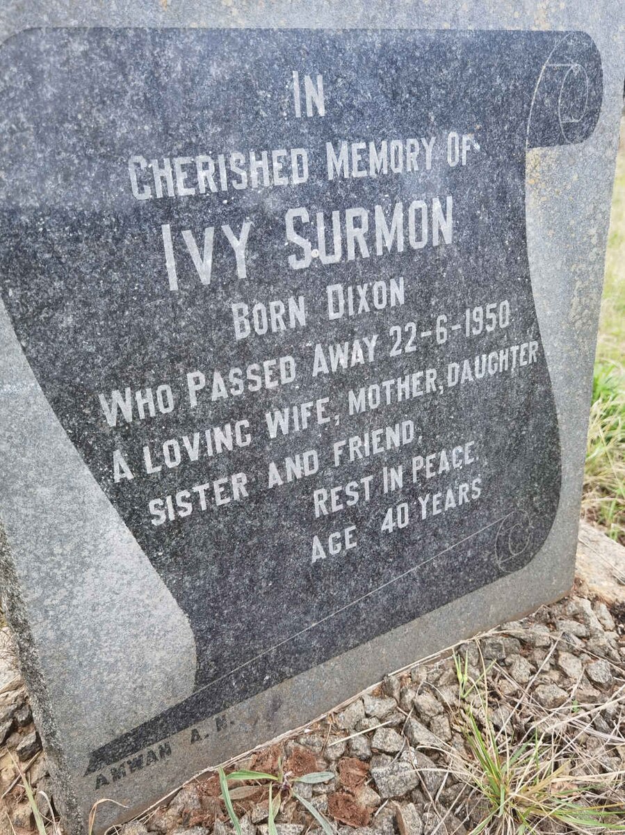 SURMON Ivy nee DIXON -1950