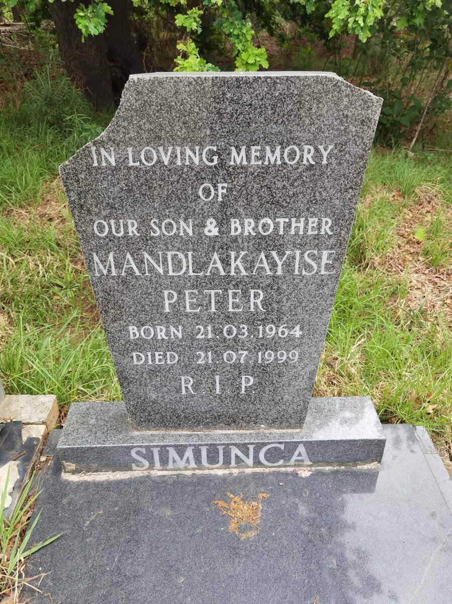 SIMUNCA Mandla Kayise Peter 1964-1999