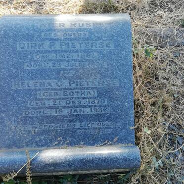 PIETERSE Dirk P. 1865-1932 &amp; Helena C. BOTHA 1870-1938