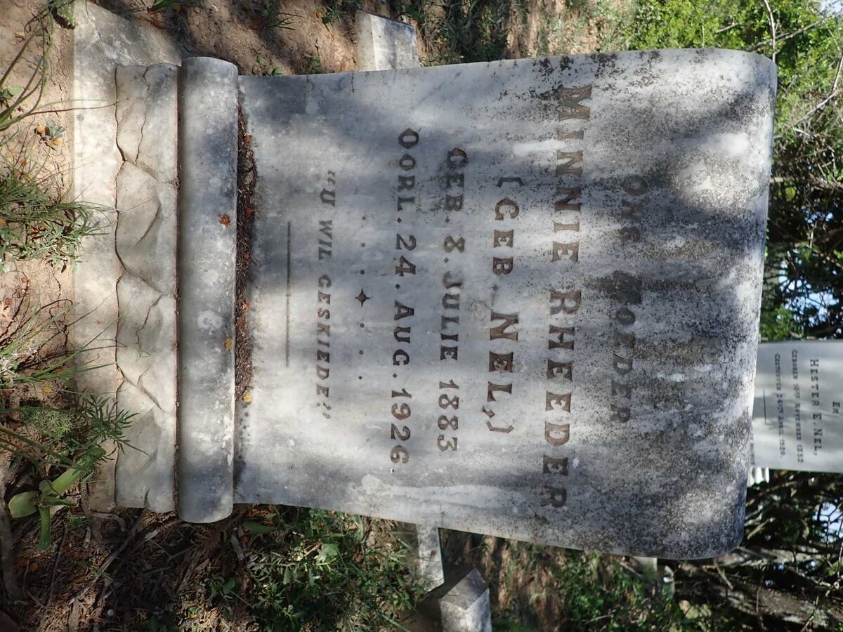 RHEEDER Minnie nee NEL 1883-1926