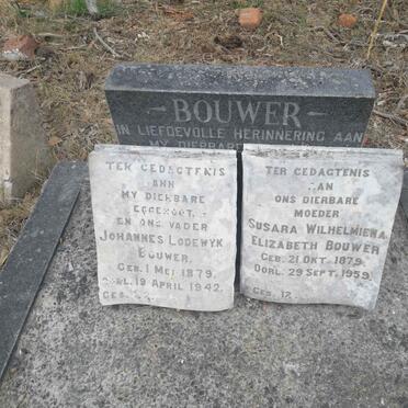 BOUWER Johannes Lodewyk 1879-1942 &amp; Susara Wilhelmiena Elizabeth 1879-1959