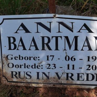 BAARTMAN Anna 1965-2012