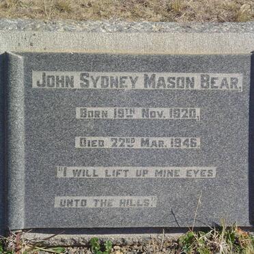 BEAR John Sydney Mason 1920-1946