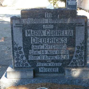 DIEDERICKS Maria Cornelia nee KITCHING 1890-1928