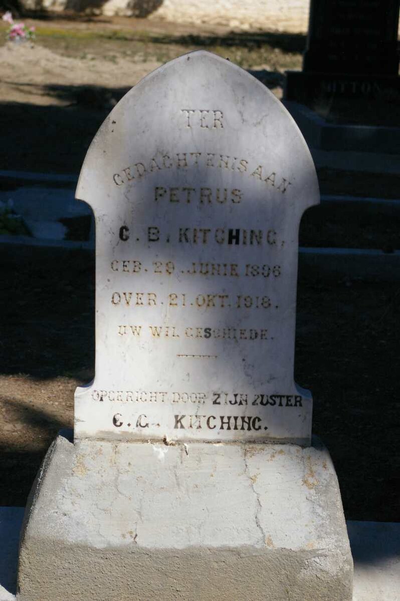 KITCHING Petrus C.B. 1896-1918