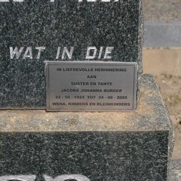 BURGER Jacoba Johanna 1924-2005
