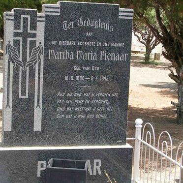 PIENAAR Martha Maria nee VAN DYK 1880-1945