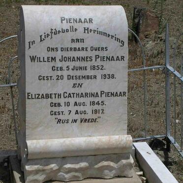PIENAAR Willem Johannes 1852-1938 &amp; Elizabeth Catharina 1845-1917