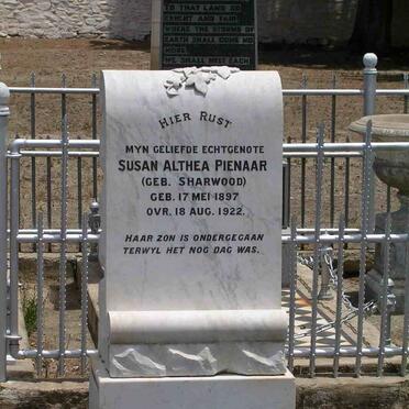 PIENAAR Susan Althea nee SHARWOOD 1897-1922