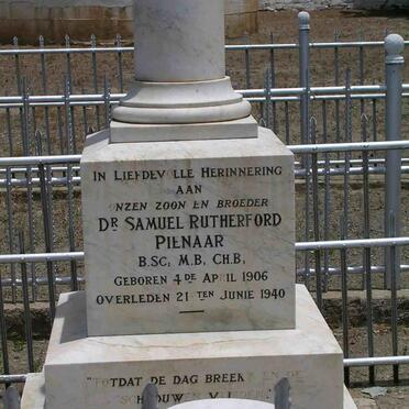 PIENAAR Samuel Rutherford 1906-1940