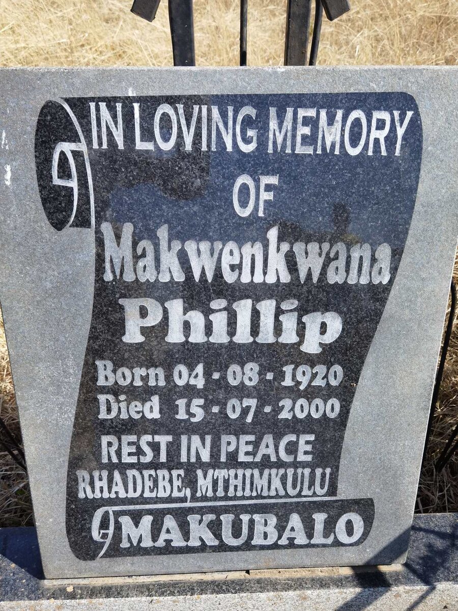 MAKUBALO Makwenkwana Philip 1920-2000