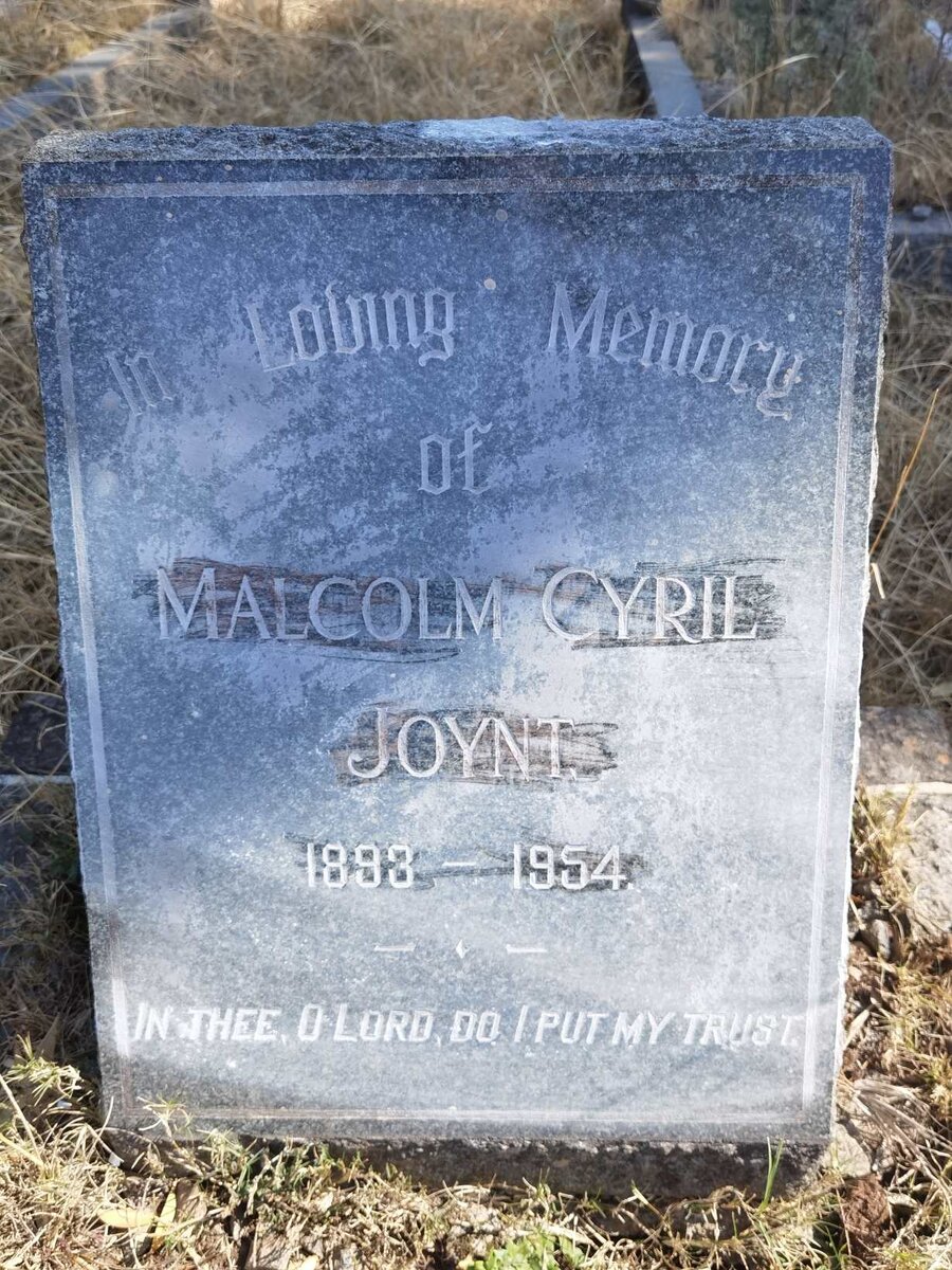 JOYNT Malcolm Cyril 1893-1954