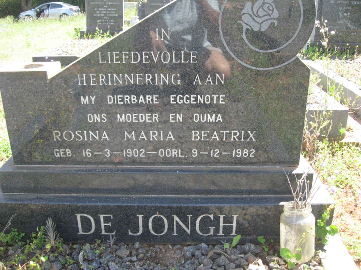 JONGH Rosina Maria Beatrix, de 1902-1982