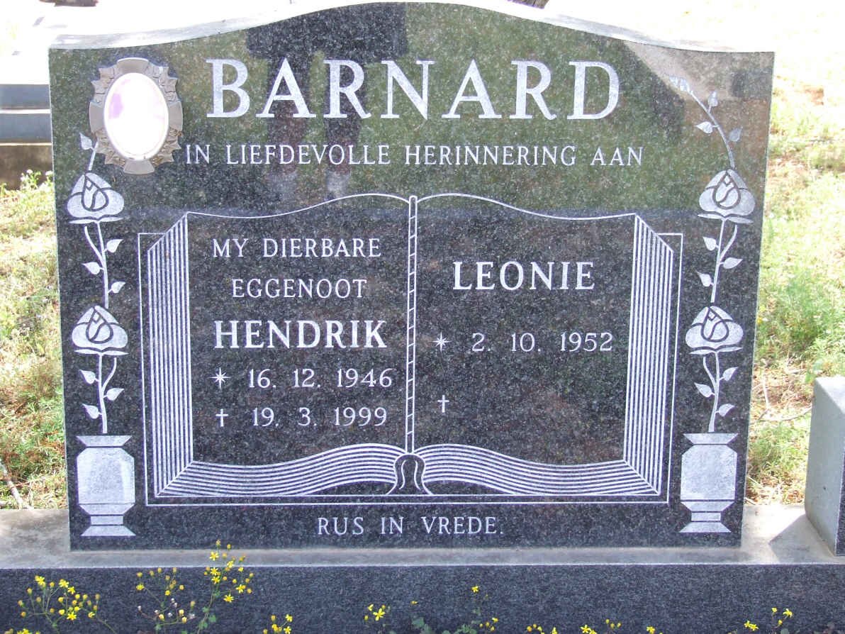 BARNARD Hendrik 1946-1999 &amp; Leonie 1952-