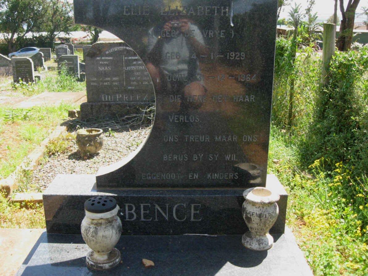 BENCE Elie Elizabeth nee DE VRYE 1929-1964