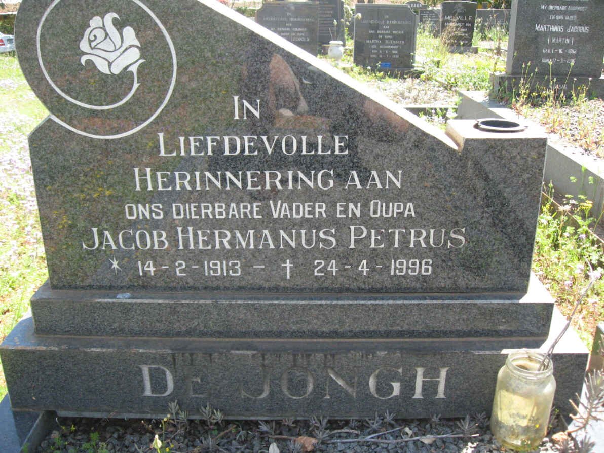 JONGH Jacob Hermanus Petrus, de 1913-1996