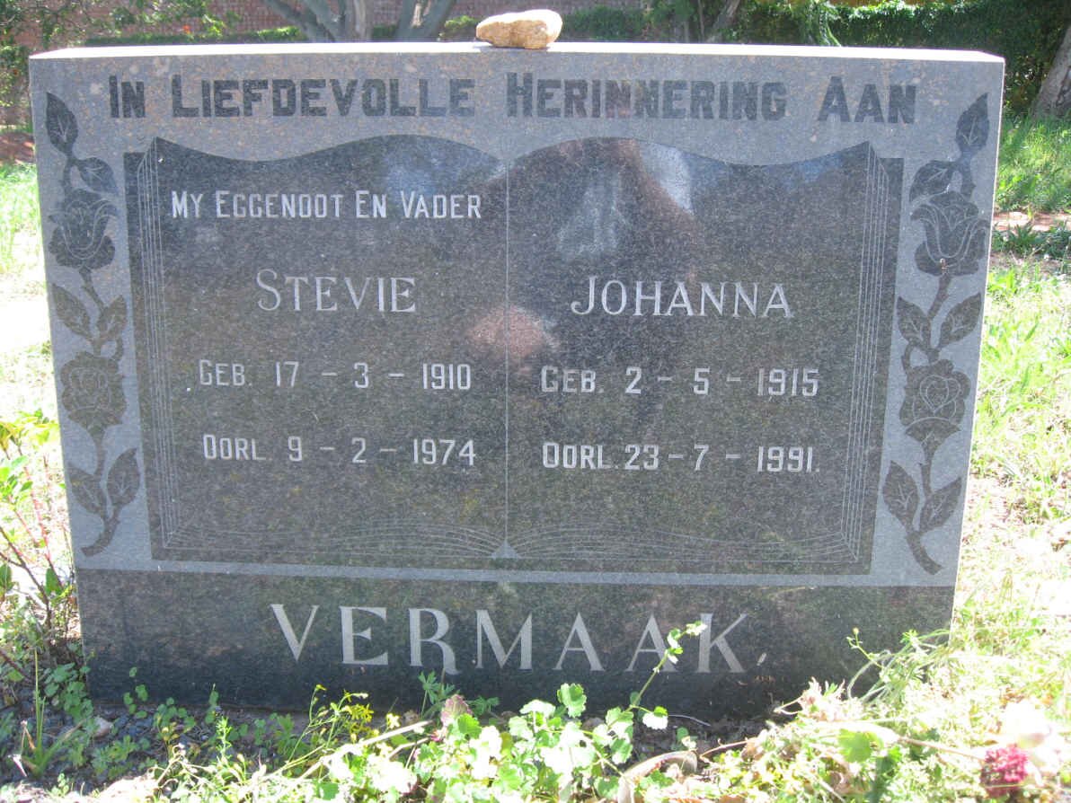 VERMAAK Stevie 1910-1974 &amp; Johanna 1915-1991