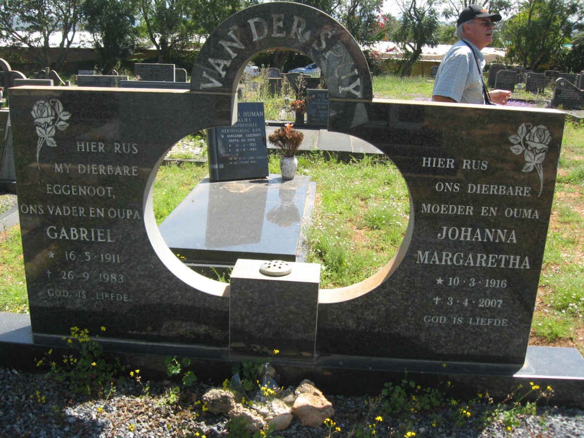 SPUY Gabriel, van der 1911-1983 &amp; Johanna Margaretha 1916-2007