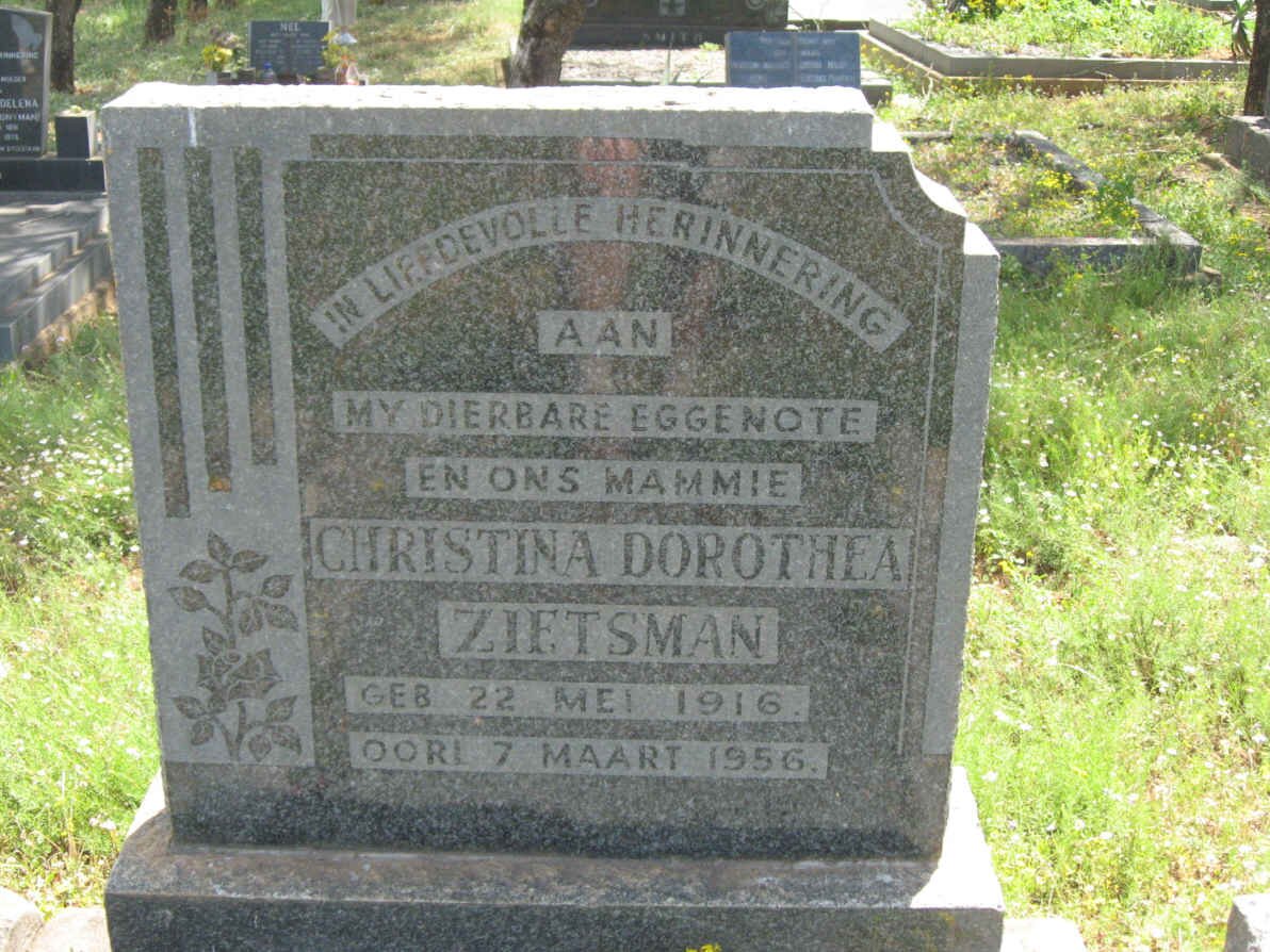 ZIETSMAN Christina Dorothea 1916-1956