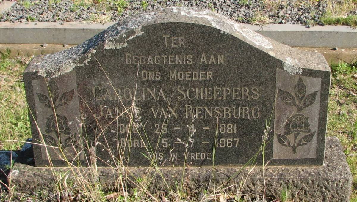 RENSBURG Carolina Scheepers, Janse van 1881-1967