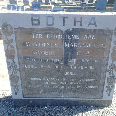 BOTHA Martinus Jacobus 1917-1969 &amp; Margaretha C.A. BESTER 1911-