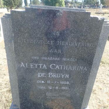 BRUYN Aletta Catharina, de 1858-1951